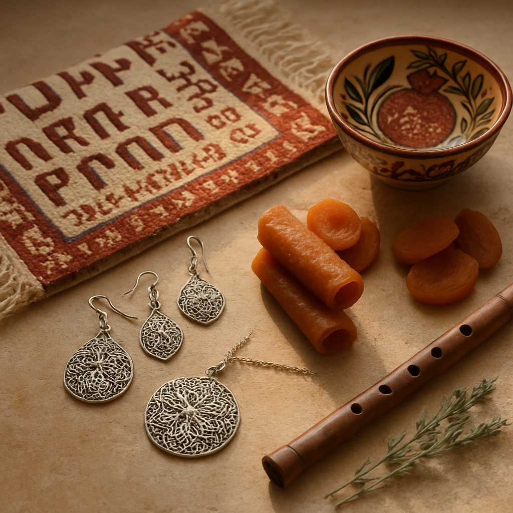 An arrangement of authentic Armenian gifts and souvenirs